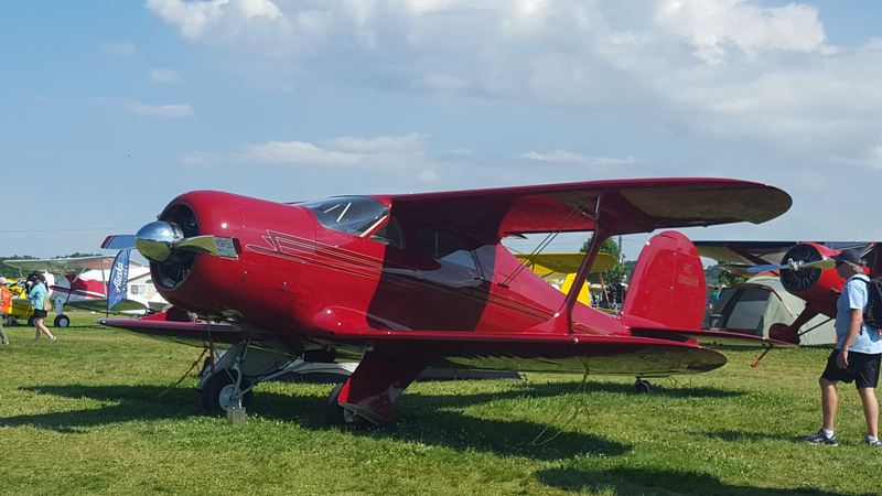 A lot of people think the Staggerwing is the most beautiful airplane ever built. This one is stunning.